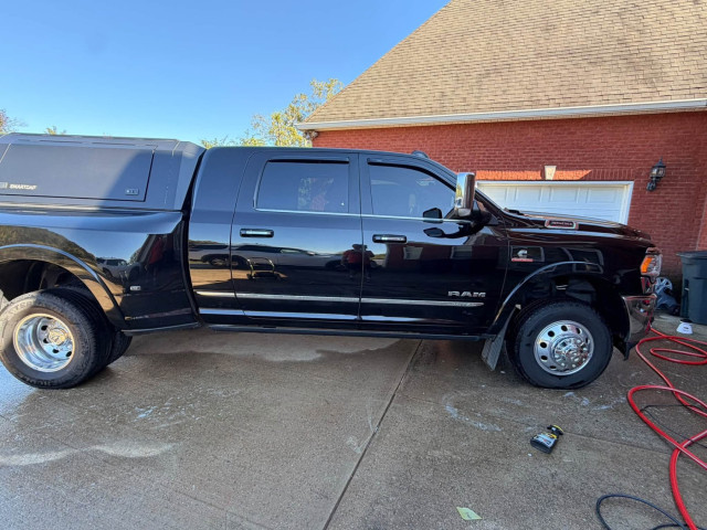 Full detail on a RAM 3500 Limited Mega Cab dually, photo 5