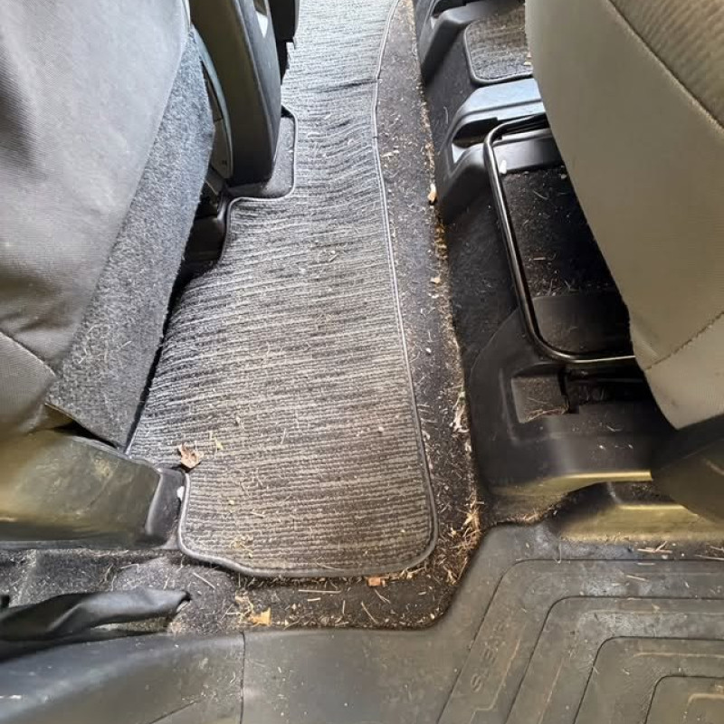Before: Subaru Ascent: Rear floor and mats